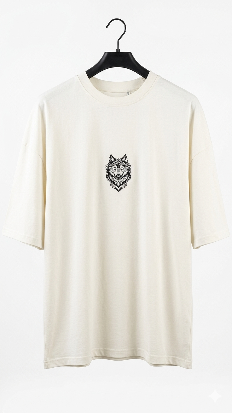 Premium Drop Shoulder Wolf Print