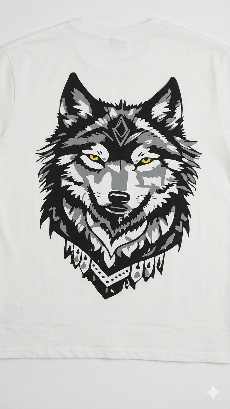 Premium Drop Shoulder Wolf Print