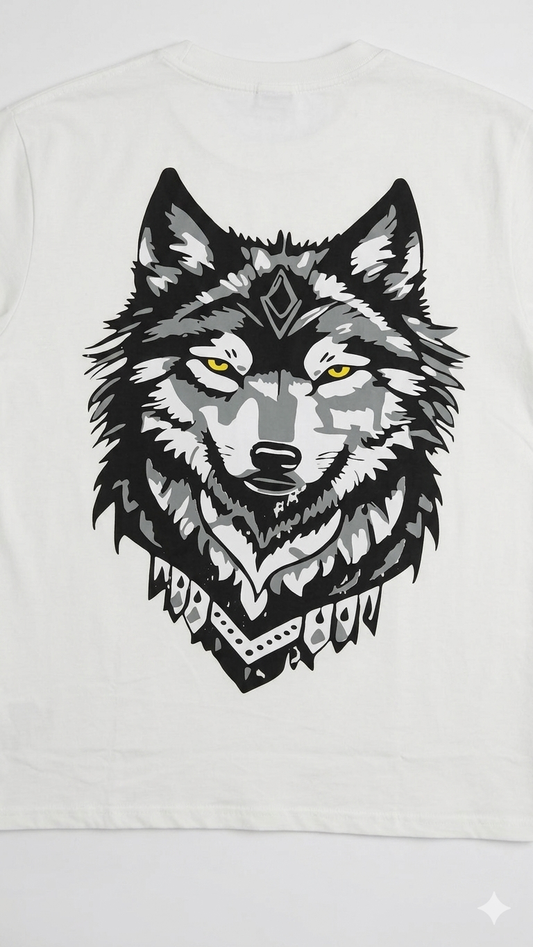 Premium Drop Shoulder Wolf Print