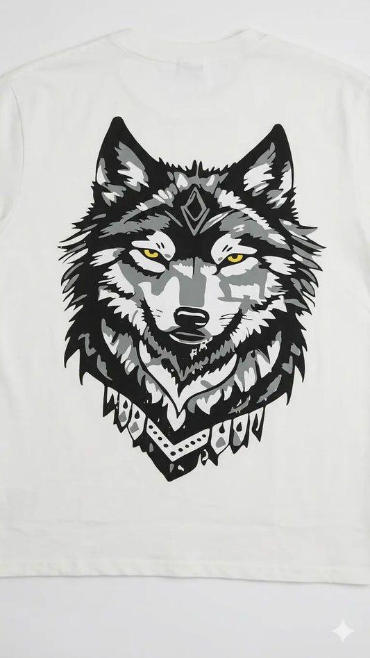 Premium Drop Shoulder Wolf Print